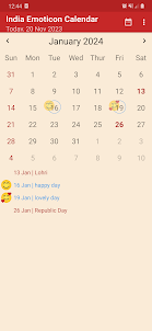 India Emoticon Calendar