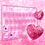 Cover Image of Download Pink Glitter Heart Keyboard Th  APK
