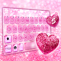 Тема для клавиатуры Pink Glitter Heart