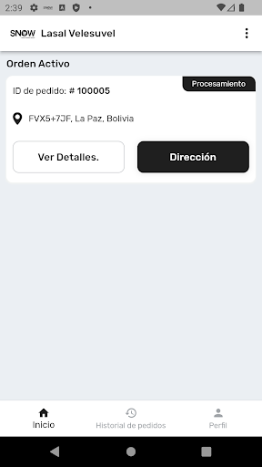 Android application Repartidor Snow screenshort