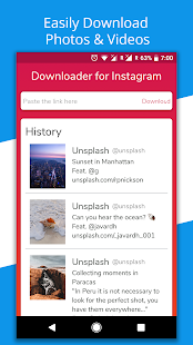 Descàrrega de fotos i vídeos per a Instagram - Repost Captura de pantalla de l'aplicació