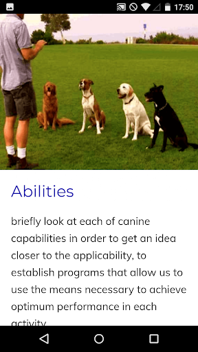 Canine Training Course Screen 2