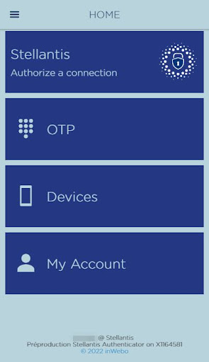 Android application Stellantis Authenticator screenshort