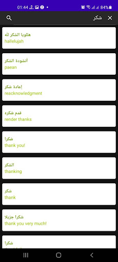 قاموسArabic English Dictionary Screen 3