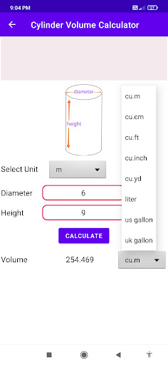 Cylinder Volume Calculator