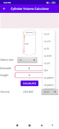 Cylinder Volume Calculator poster 4