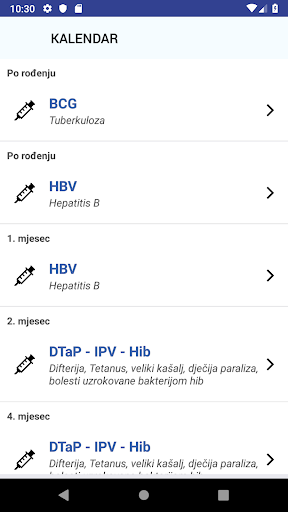 Moj Kalendar Imunizacije Screen 3