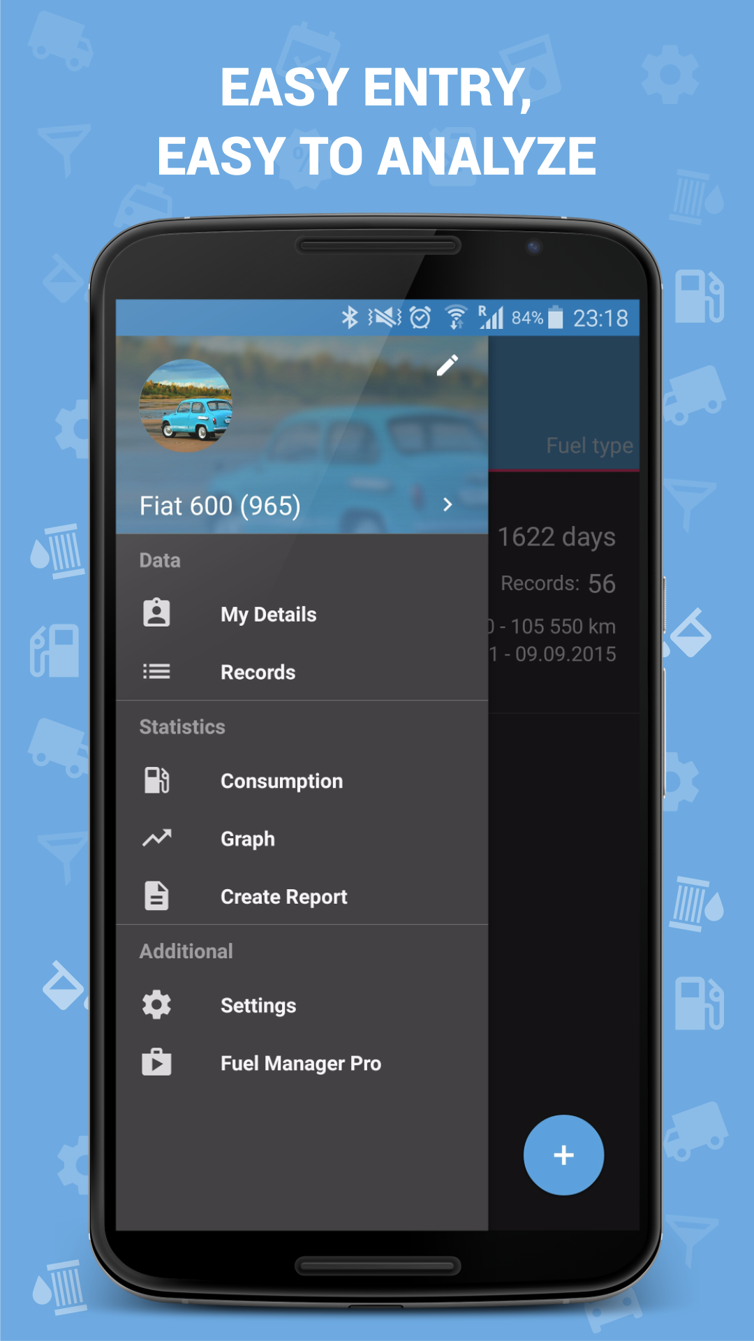 Android application Fuel Manager (Consumption) screenshort
