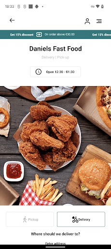 Android application Daniels Fast Food screenshort