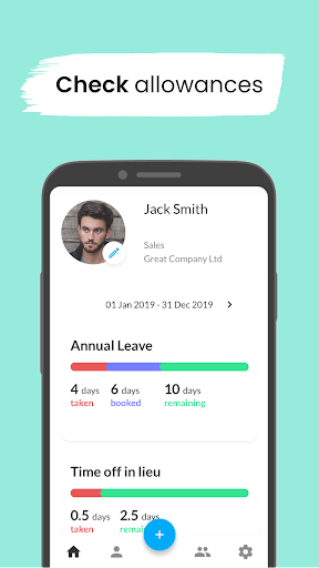 Screenshot of Leave Dates - Staff Planner