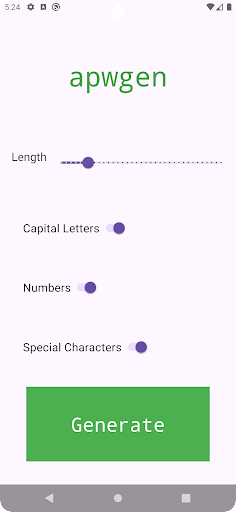 Android application apwgen screenshort