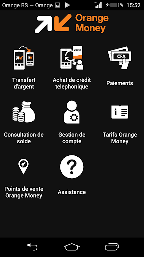 Android application Orange Money Guinée Bissau screenshort
