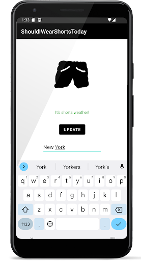 Android application Should I Wear Shorts Today? screenshort