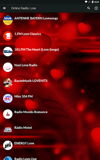 Android application Online Radio Love - Love Music screenshort