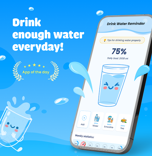 Drink Reminder - Water Tracker Screenshot 1 - AppWisp.com