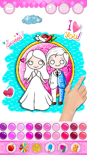 Glitter Bride and Groom Coloring Pages For Kids 4