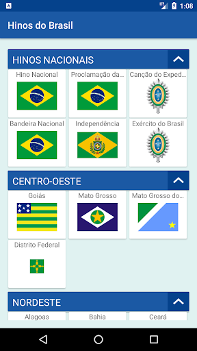 Android application Hinos do Brasil screenshort