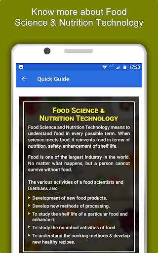 Screenshot of Food Science & Nutrition App