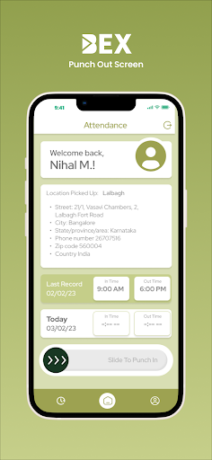 BEX: Attendance App Screen 2