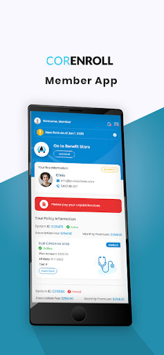 Android application Corenroll Member screenshort