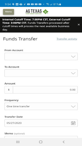 AgTexas Ag Banking Screen 2