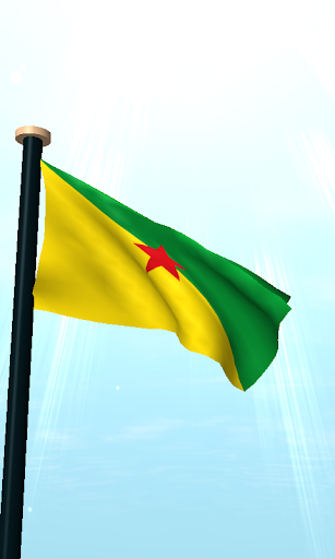 French Guiana Flag 3D Free Screen 2