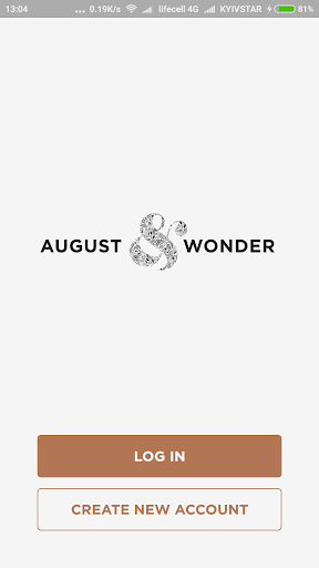 Android application August&Wonder screenshort