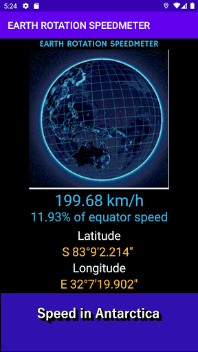 Android application Speedmeter GPS Earth Rotation screenshort