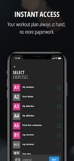 KraftApp for Kieser Training Screen 3
