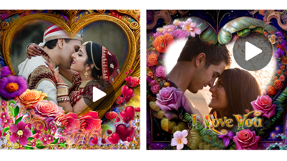 #3. Love video maker with music (Android) By: Photo frame intira