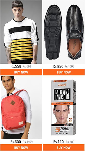 Android application Men Fashion Online shopping screenshort