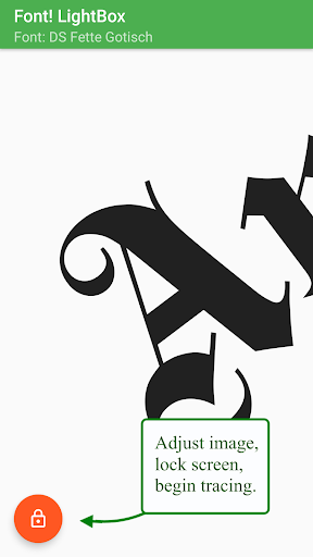 Font Lightbox tracing app