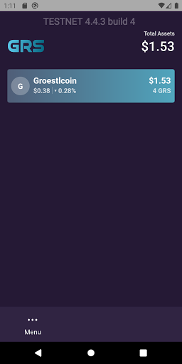 GRS (Testnet) Screen 2