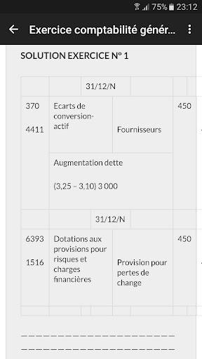 Exercices de comptabilité