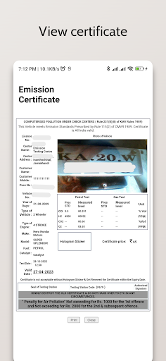 Emission Certificate Karnataka