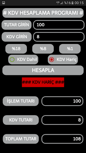 KDV Hesapla Screen 3