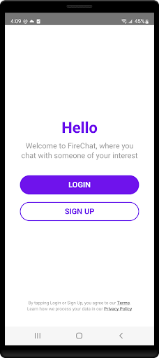 Android application Firechat screenshort