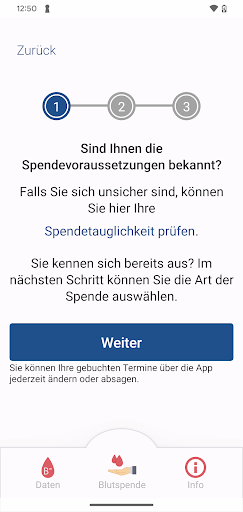 Smartimer Blutspende Screen 2
