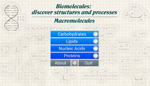 Android application Biomolecules: Macromolecules screenshort