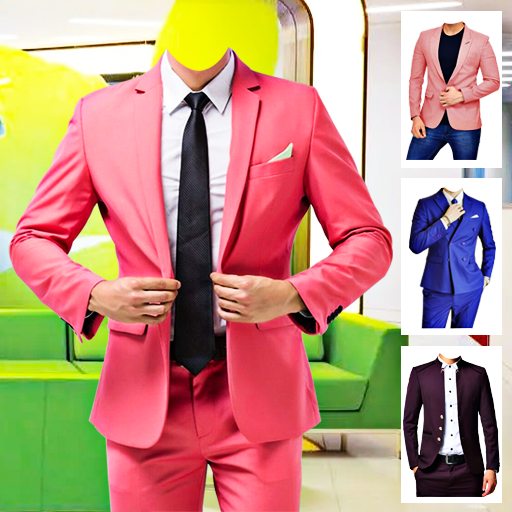 Men suit photo editor casual logo