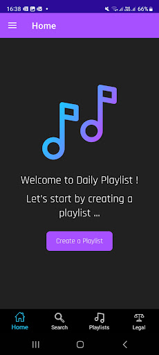 Android application Daily Playlist screenshort