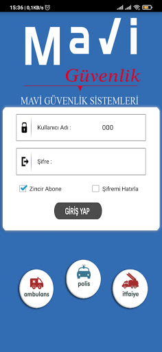 Android application Mavi Alarm Merkezi screenshort