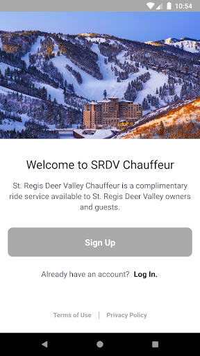Android application St Regis Deer Valley Chauffeur screenshort