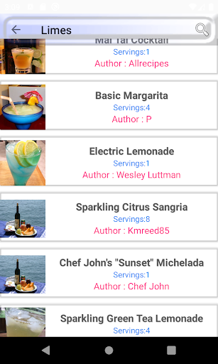 Citrus: drink Recipe Screen 2