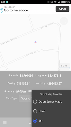 UTM Location Screen 2