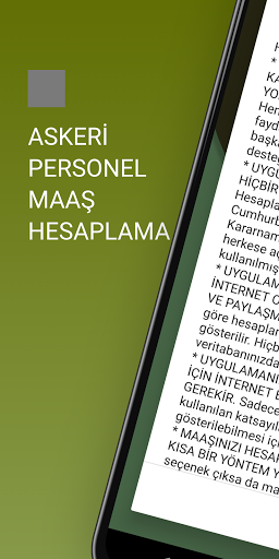 Android application Askeri Personel Maaş Hesabı screenshort