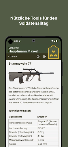 Appmarsch - Bundesheer Tools Screen 3