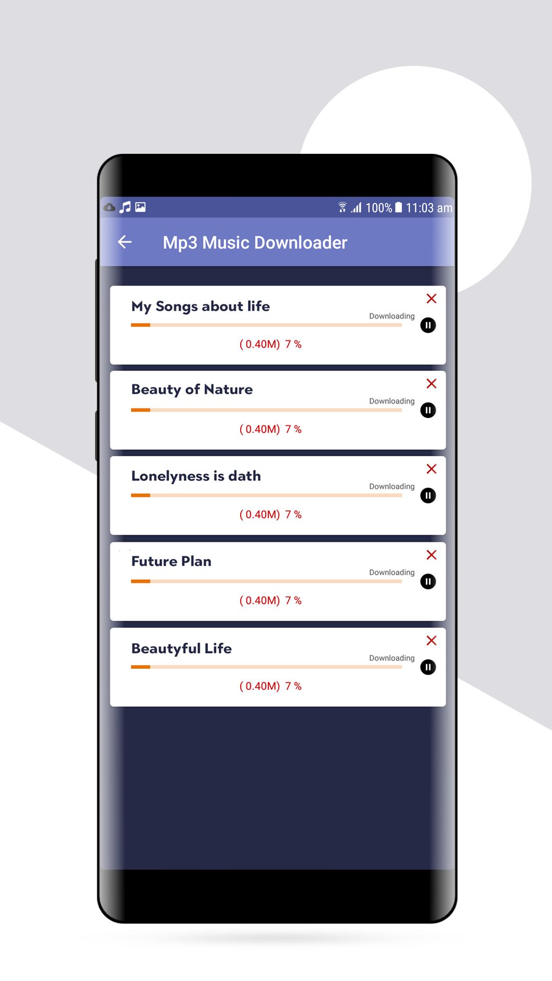 Android application Mp3 Music Downloader - Unlimited Music Player screenshort