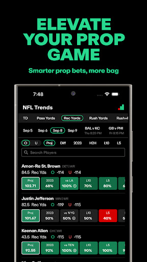 Android application Props.Cash | Player Props Data screenshort