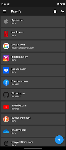 Android application Passify - password manager screenshort